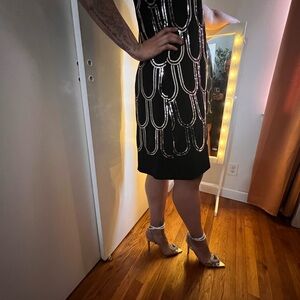 Elegant Black and Silver Women's Dress
